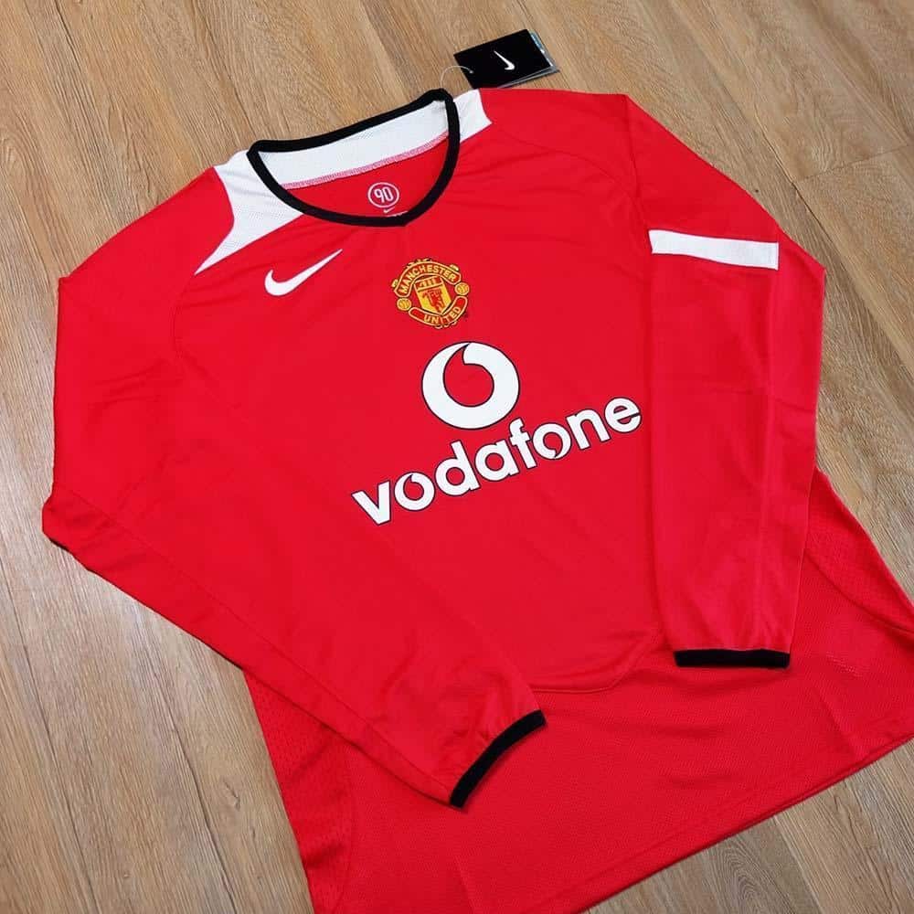 MAILLOT RETRO MANCHESTER UNITED DOMICILE MANCHES LONGUES 2005-2006